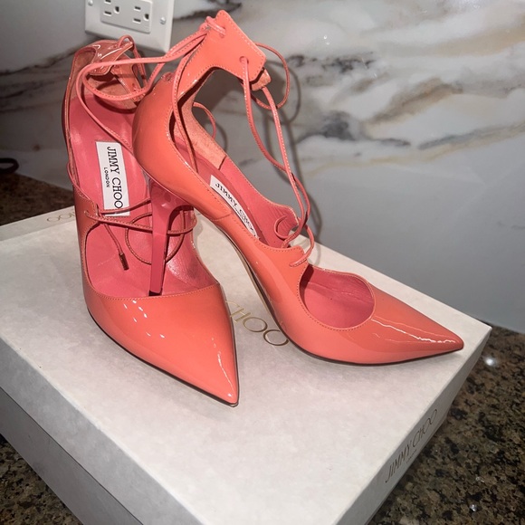 Pink jimmy choo shoes. Worn only 1 time. - Picture 1 of 6